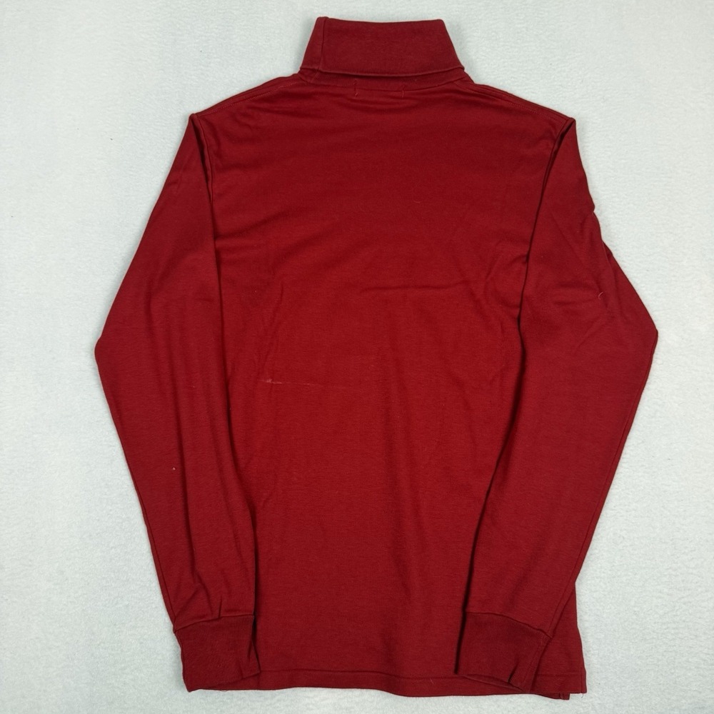 Vintage Polo Ralph Lauren Turtleneck Shirt M Red Cotton Made in USA - Picture 6 of 7